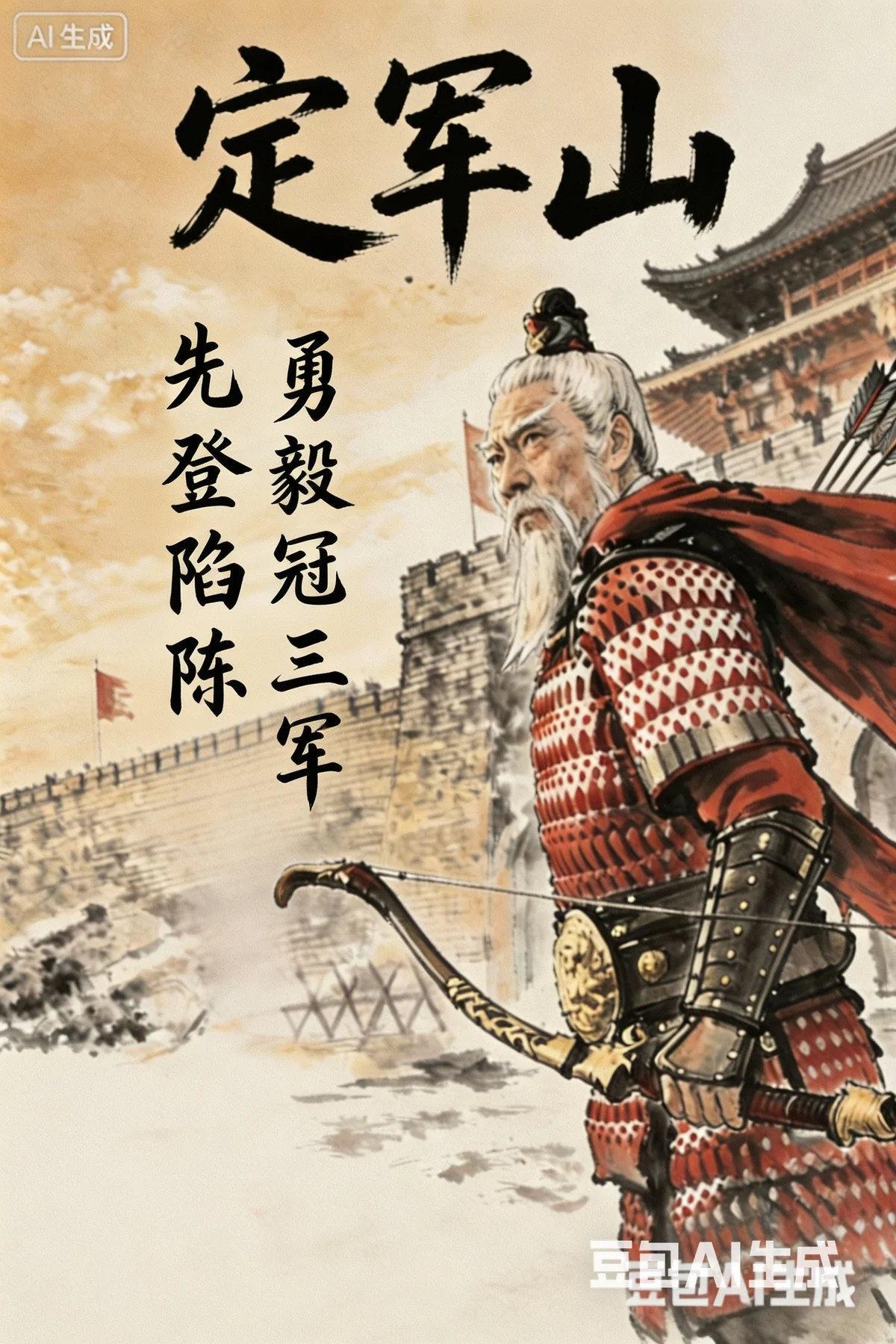 定军山主题AIGC动画海报